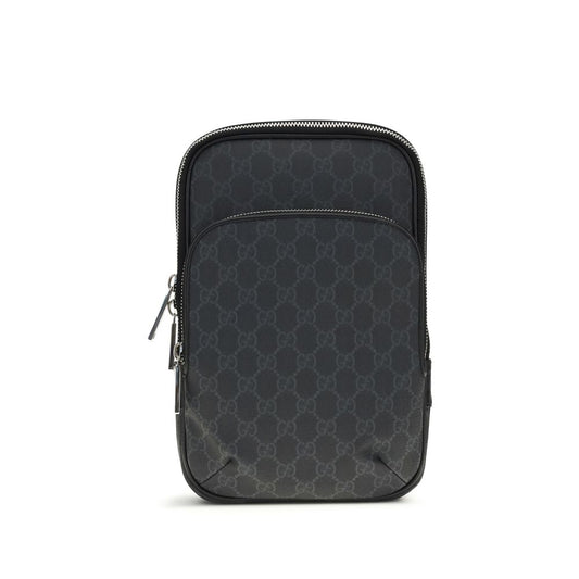Borsa a tracolla Gucci nera in poliuretano