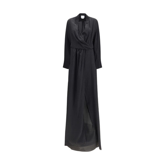 Robe longue en soie noire SA SU PHI
