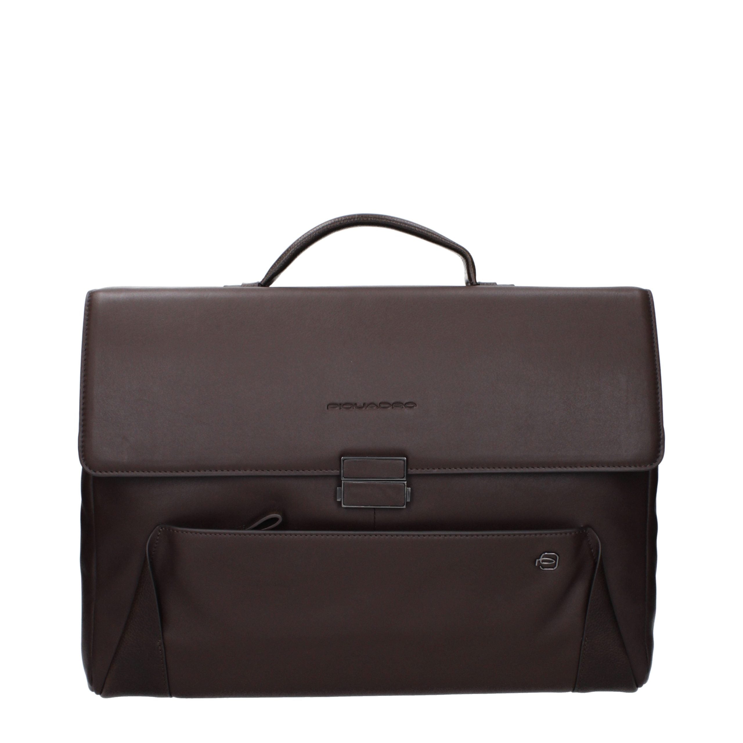Sac d'affaires et pour ordinateur portable en cuir marron Piquadro