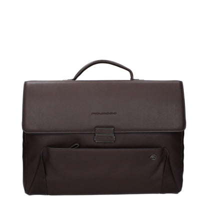 Sac d'affaires et pour ordinateur portable en cuir marron Piquadro