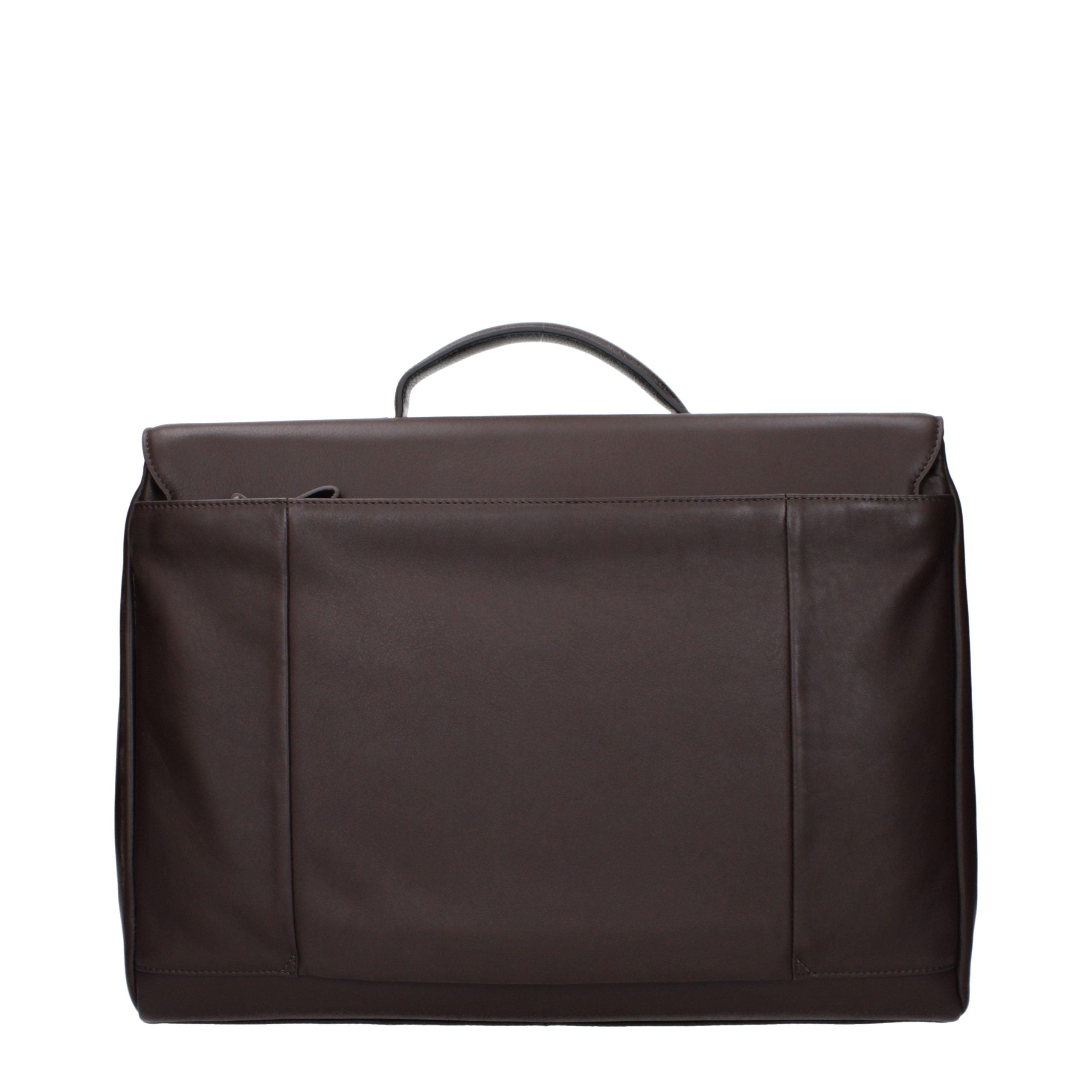 Sac d'affaires et pour ordinateur portable en cuir marron Piquadro
