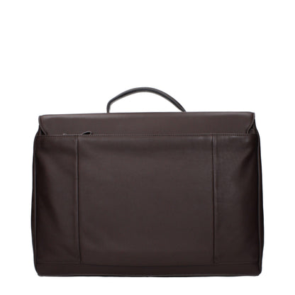 Sac d'affaires et pour ordinateur portable en cuir marron Piquadro