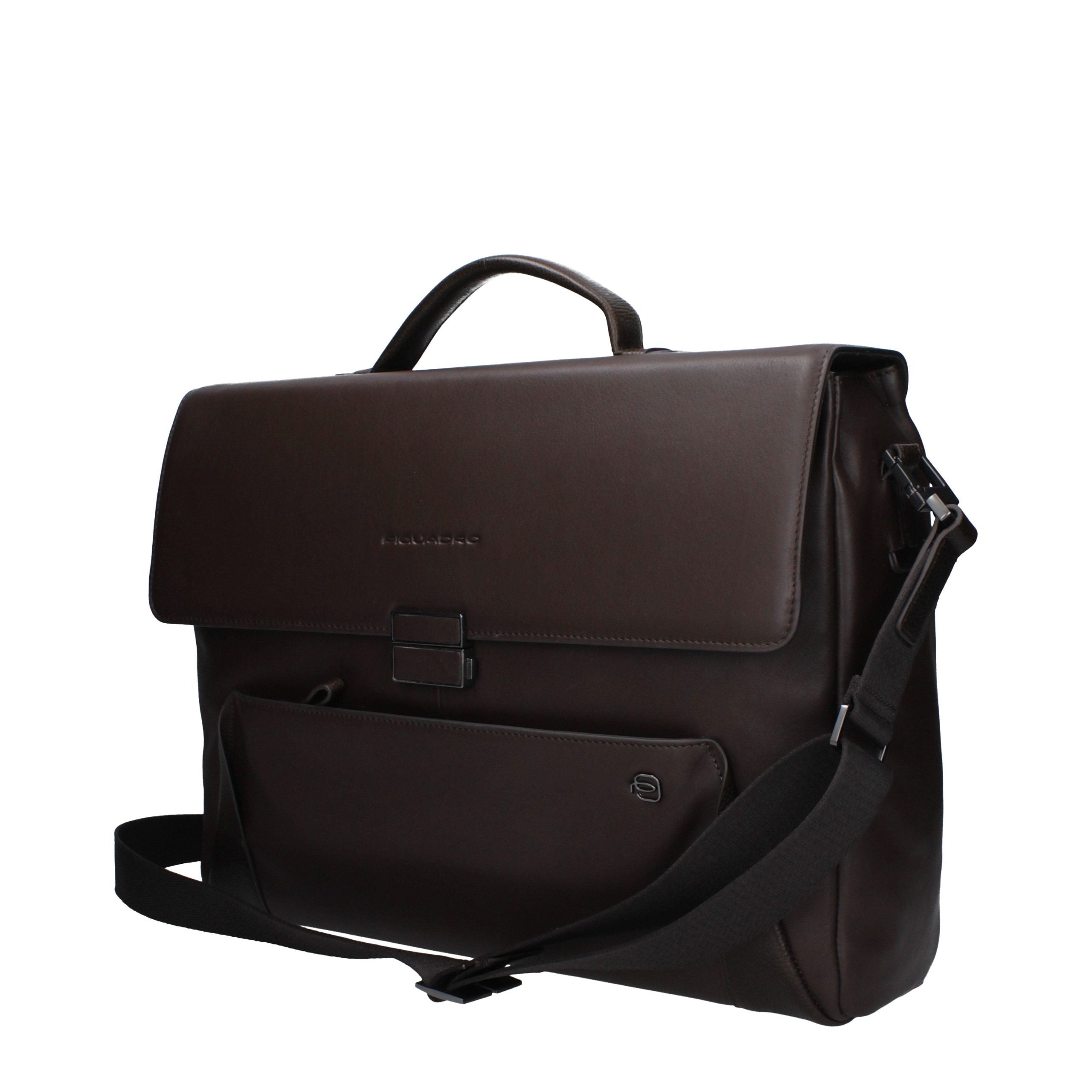 Sac d'affaires et pour ordinateur portable en cuir marron Piquadro