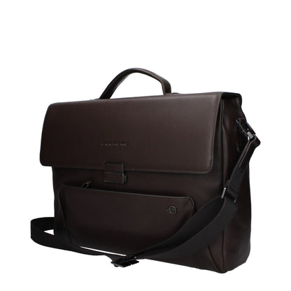 Sac d'affaires et pour ordinateur portable en cuir marron Piquadro