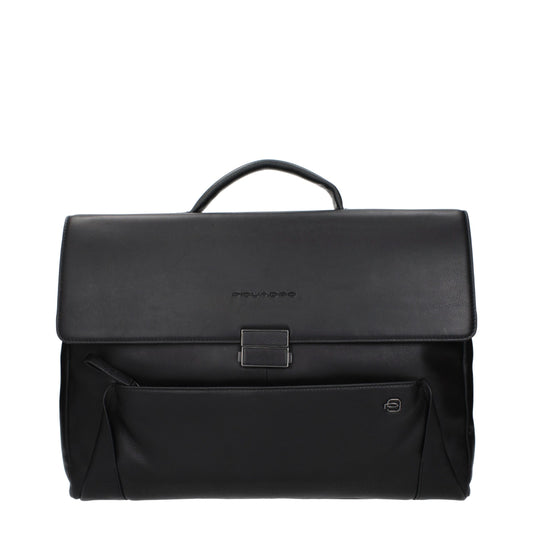Borsa da lavoro e porta computer Piquadro in pelle nera