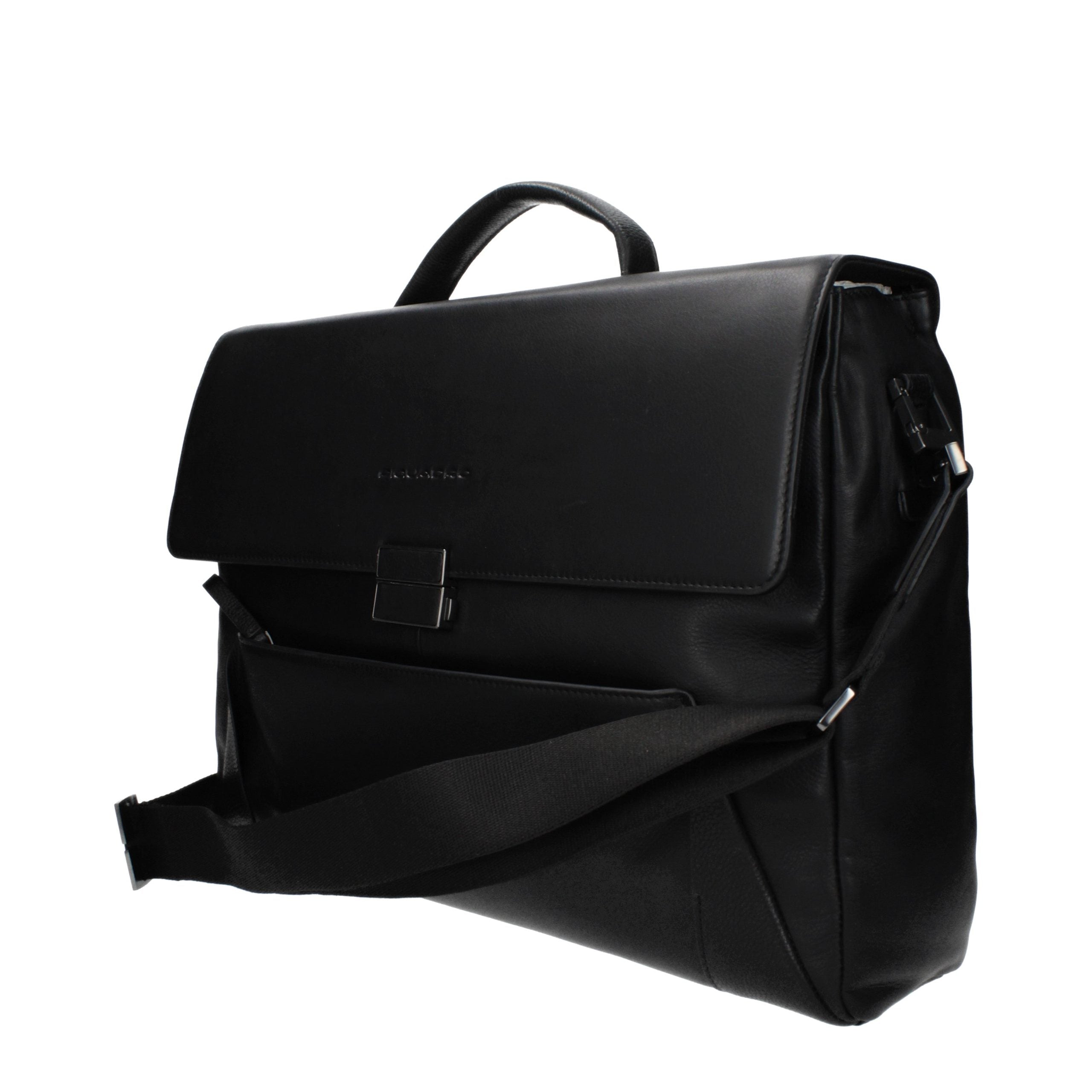 Sacoche d'affaires et pour ordinateur portable Piquadro en cuir noir