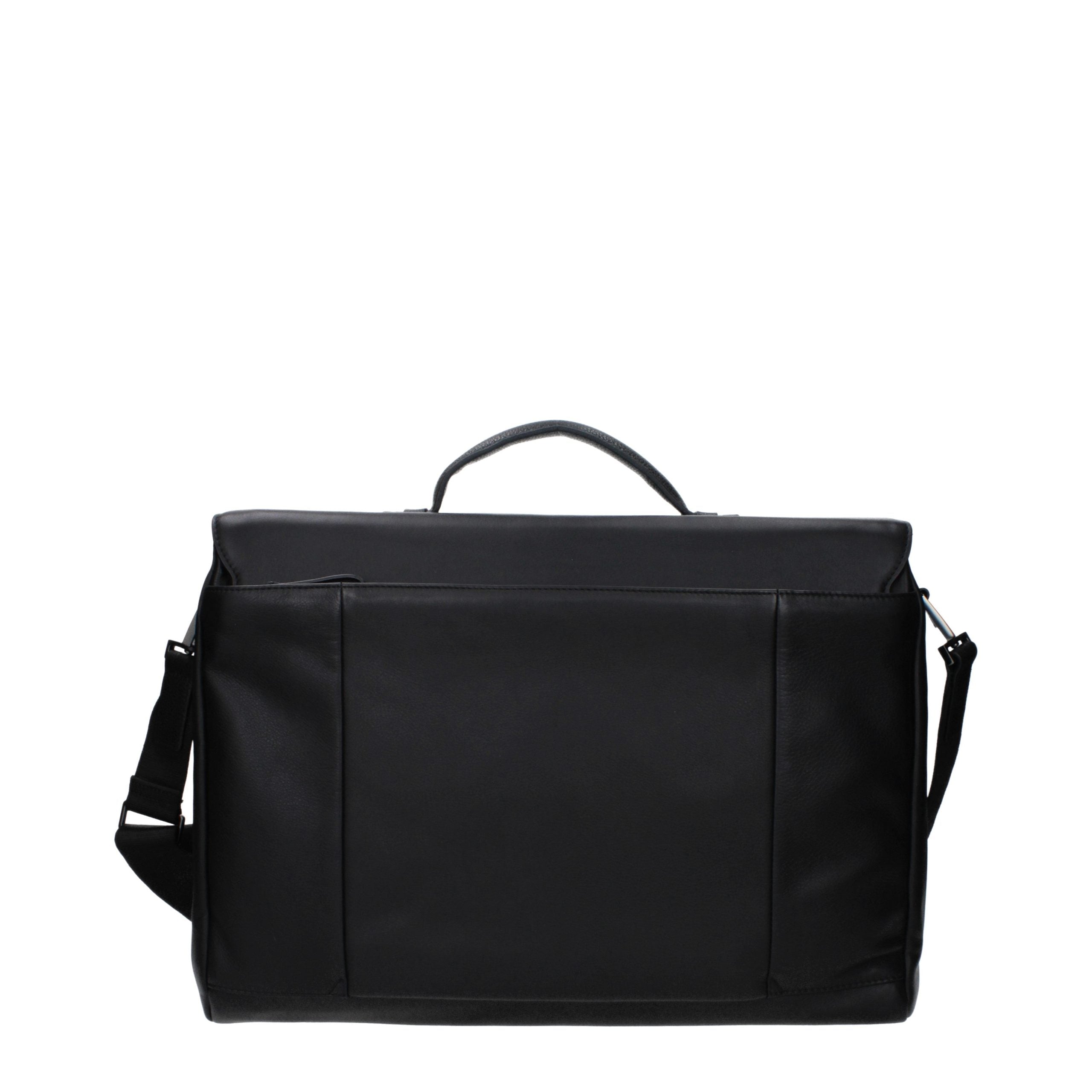 Sacoche d'affaires et pour ordinateur portable Piquadro en cuir noir
