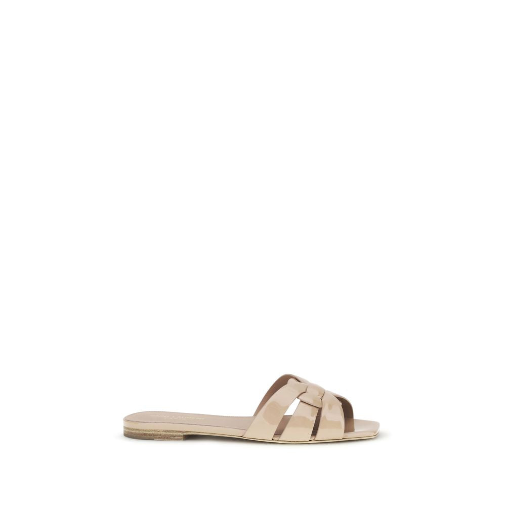 Sandales plates Saint Laurent en cuir de veau multicolore Bos Taurus