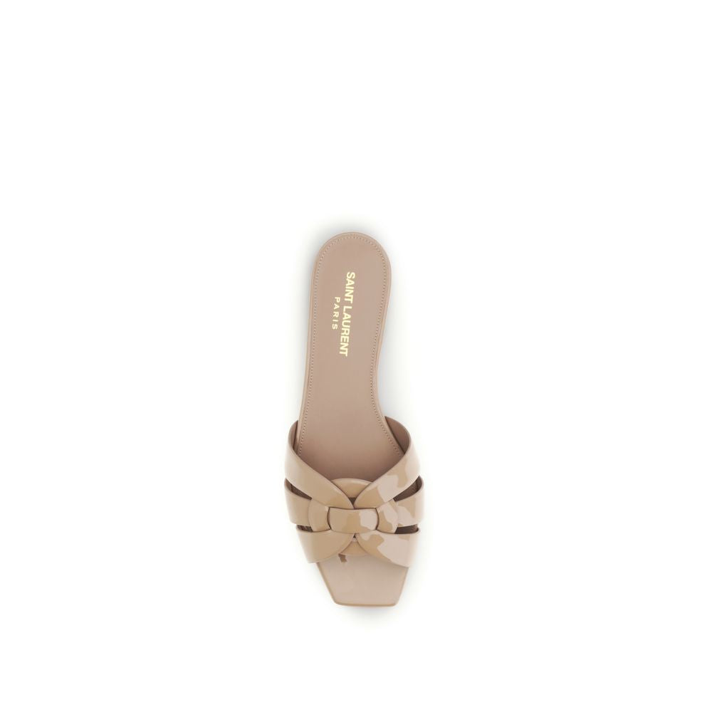 Sandales plates Saint Laurent en cuir de veau multicolore Bos Taurus