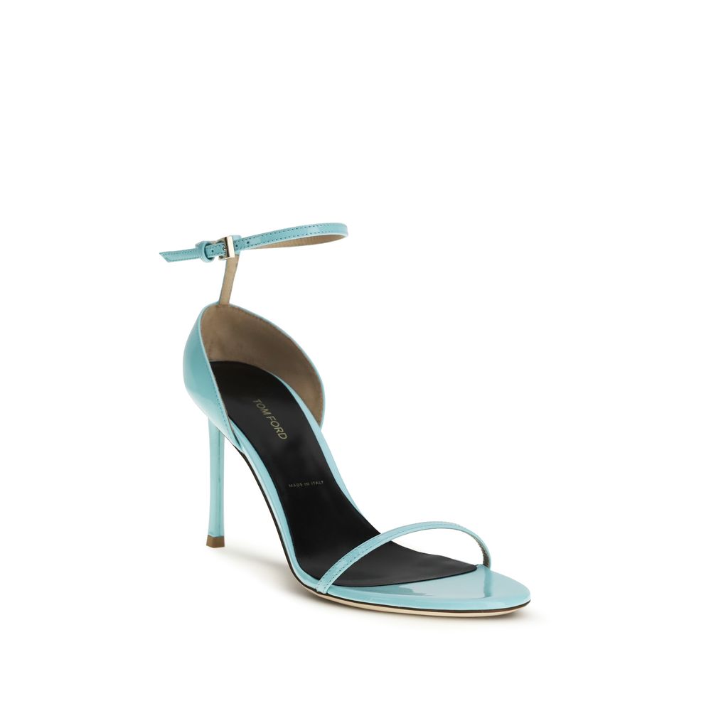 Sandales à talon aiguille Tom Ford en cuir de veau bleu Bos Taurus