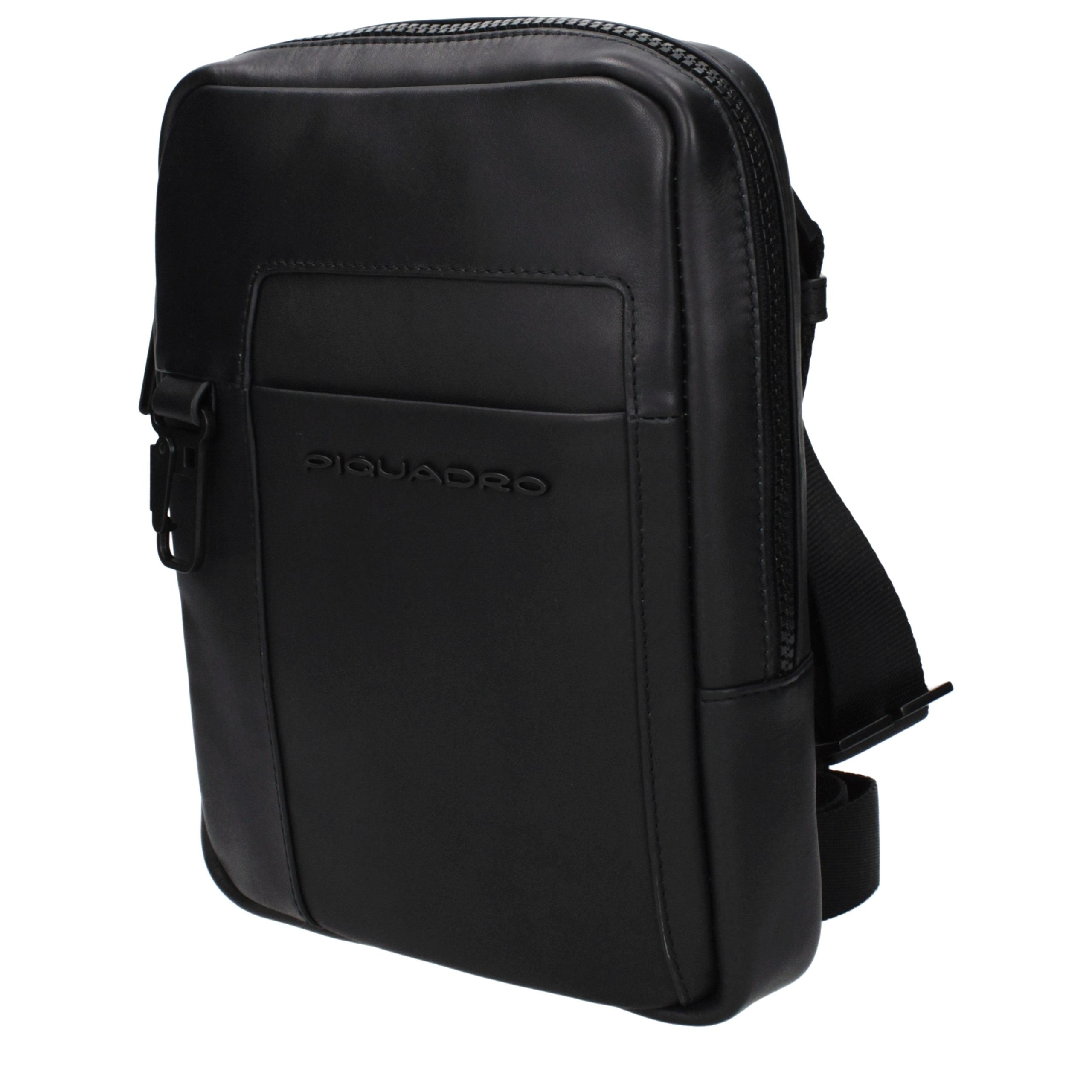 Sac bandoulière en cuir noir Piquadro