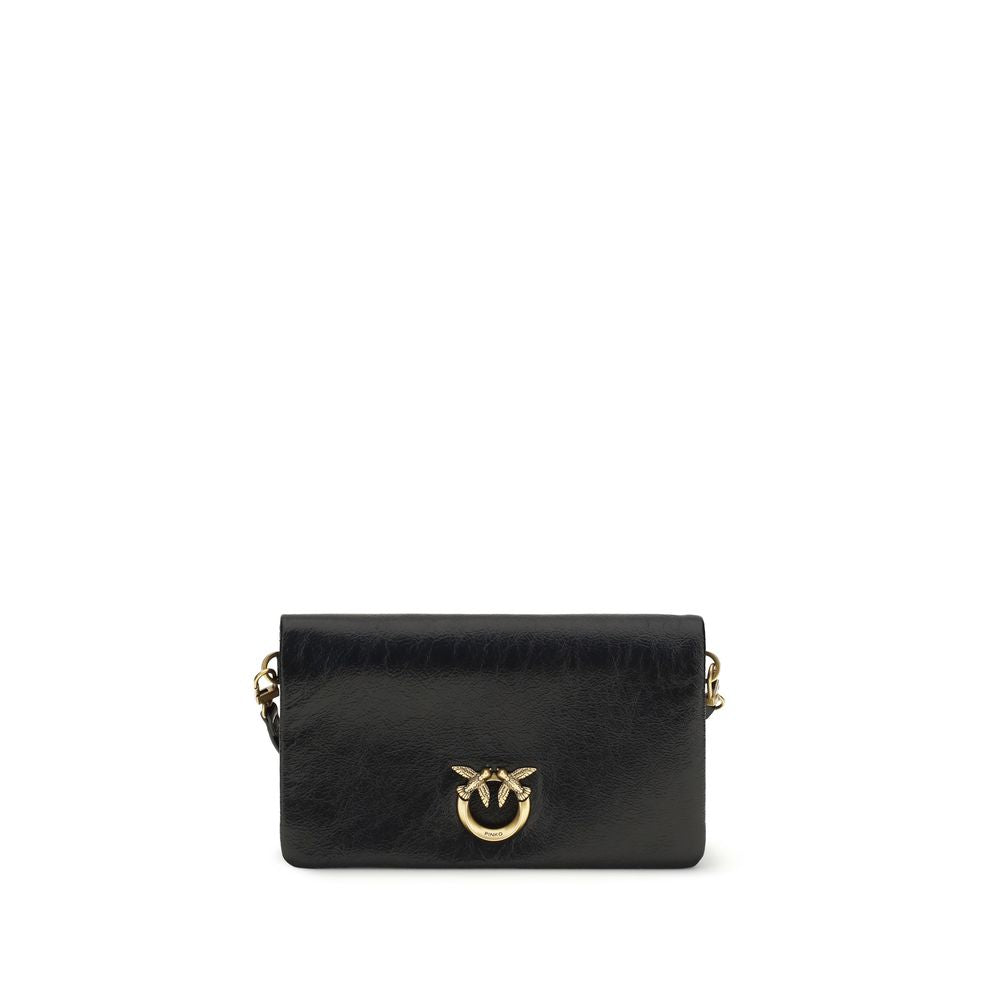 Borsa a Spalla PINKO in Pelle di Capra Nera
