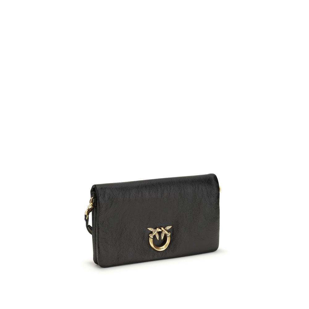 Borsa a Spalla PINKO in Pelle di Capra Nera