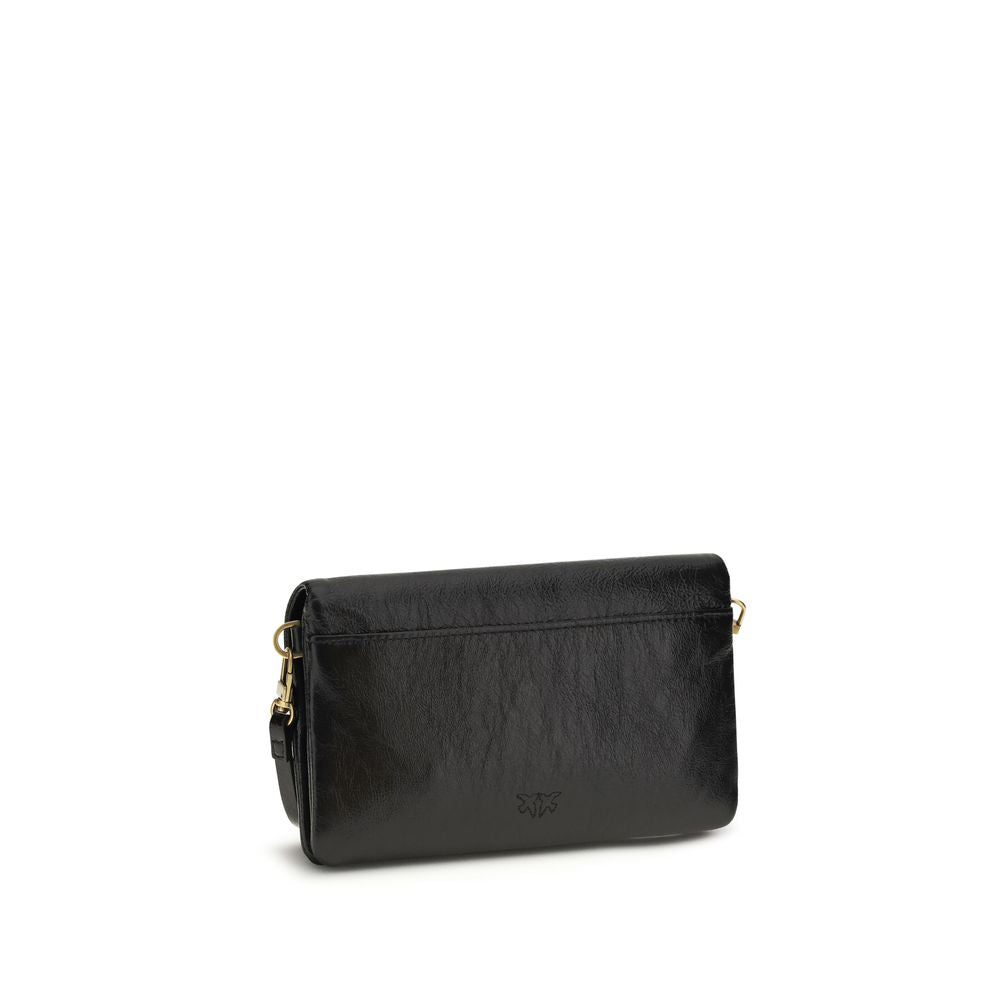 Borsa a Spalla PINKO in Pelle di Capra Nera