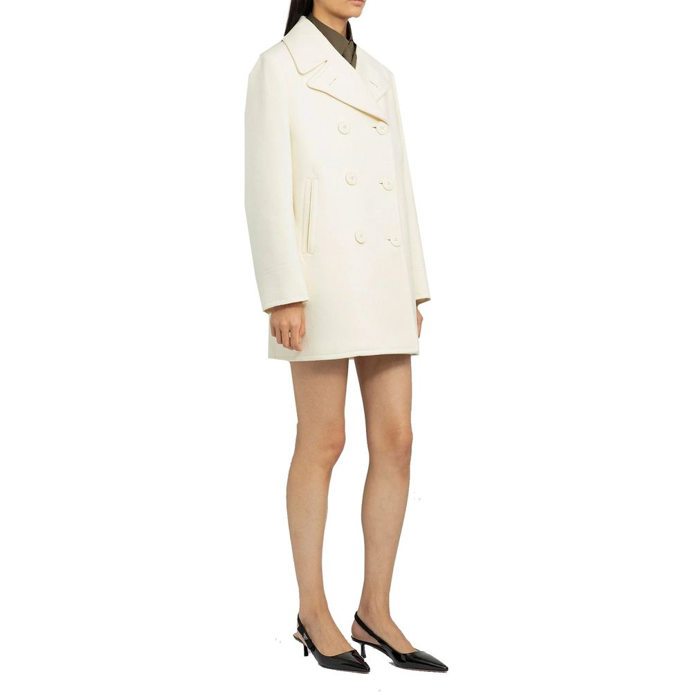 Cappotto Prada in lana bianca