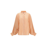 SOSUE Orange Cotton Pattern Shirt