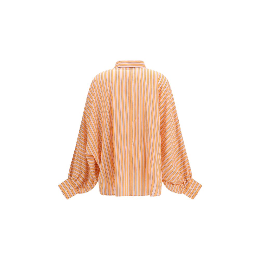 SOSUE Orange Cotton Pattern Shirt