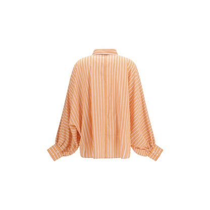 SOSUE Orange Cotton Pattern Shirt