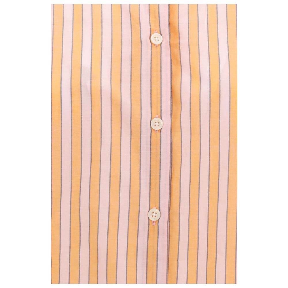 SOSUE Orange Cotton Pattern Shirt