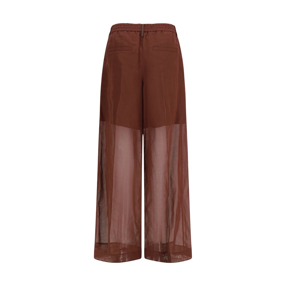 Brunello Cucinelli Brown Cotton Casual Pants