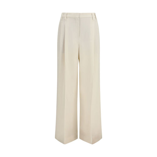 Brunello Cucinelli Pantaloni Casual Beige in Viscosa
