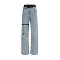 ALAINPAUL Blaue High-Waist Jeans aus Baumwolle