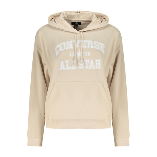 Felpa con cappuccio da donna Converse in cotone beige