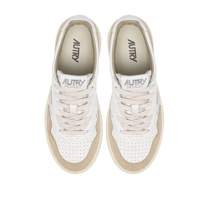 Sneakers basse Autry in pelle di capra bianca