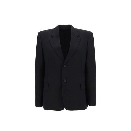 Giacca lunga Balenciaga in lana nera