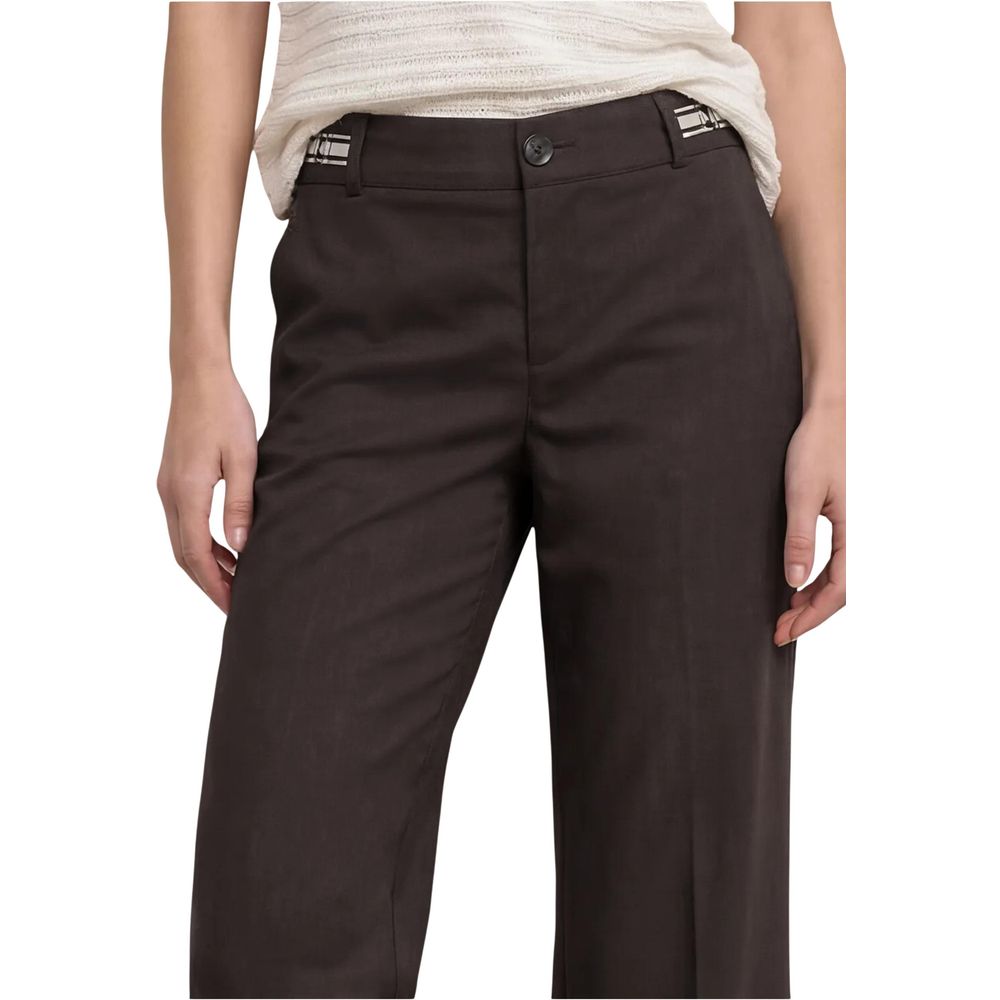 Street One Brown Viscose Casual Pants