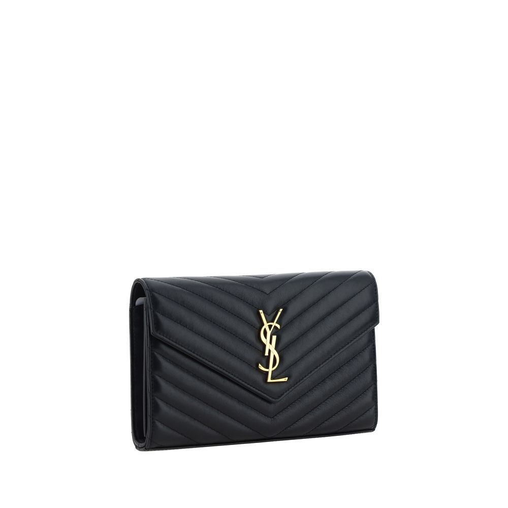 Borsa a Spalla Saint Laurent Nera in Pelle di Agnello Ovis Aries