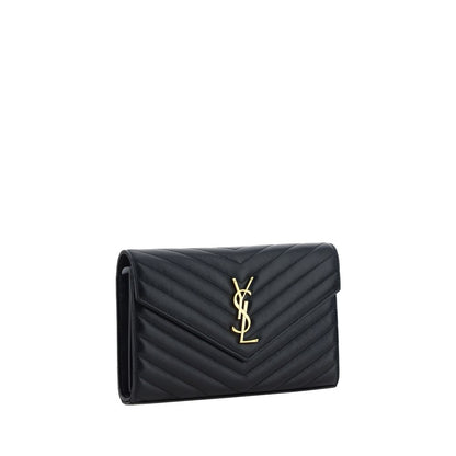 Borsa a Spalla Saint Laurent Nera in Pelle di Agnello Ovis Aries