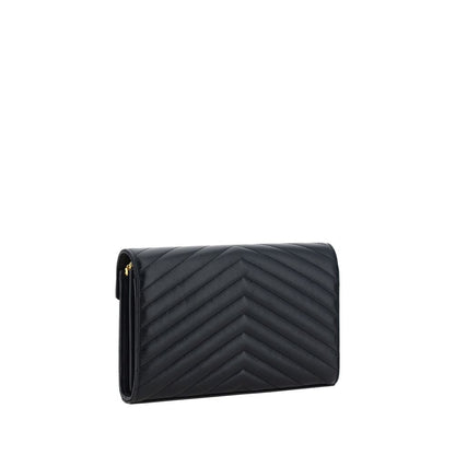 Borsa a Spalla Saint Laurent Nera in Pelle di Agnello Ovis Aries