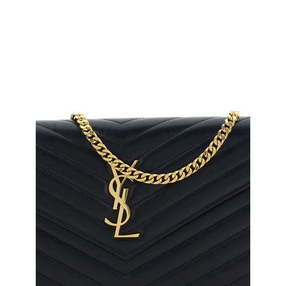 Borsa a Spalla Saint Laurent Nera in Pelle di Agnello Ovis Aries