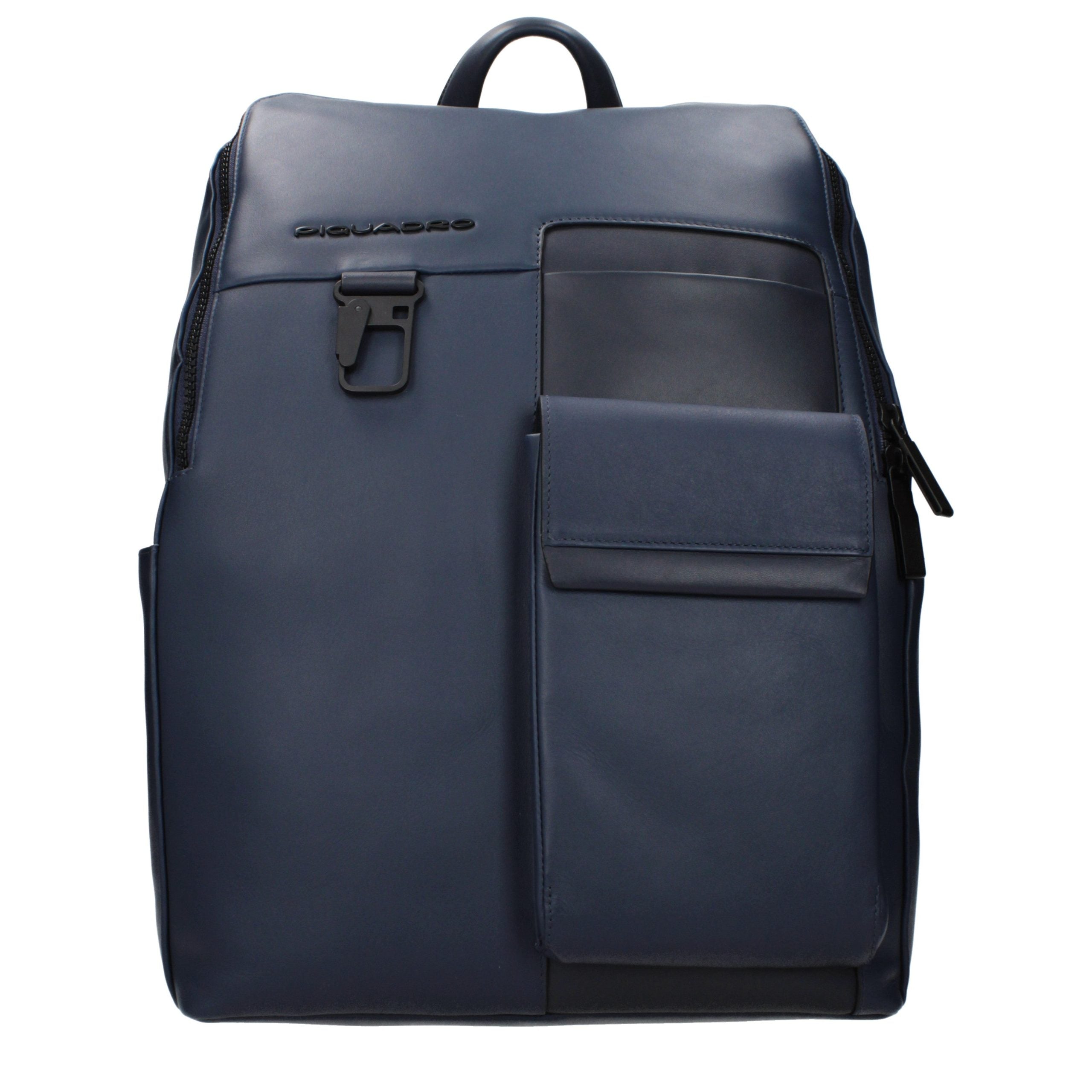 Sac à dos en cuir bleu Piquadro