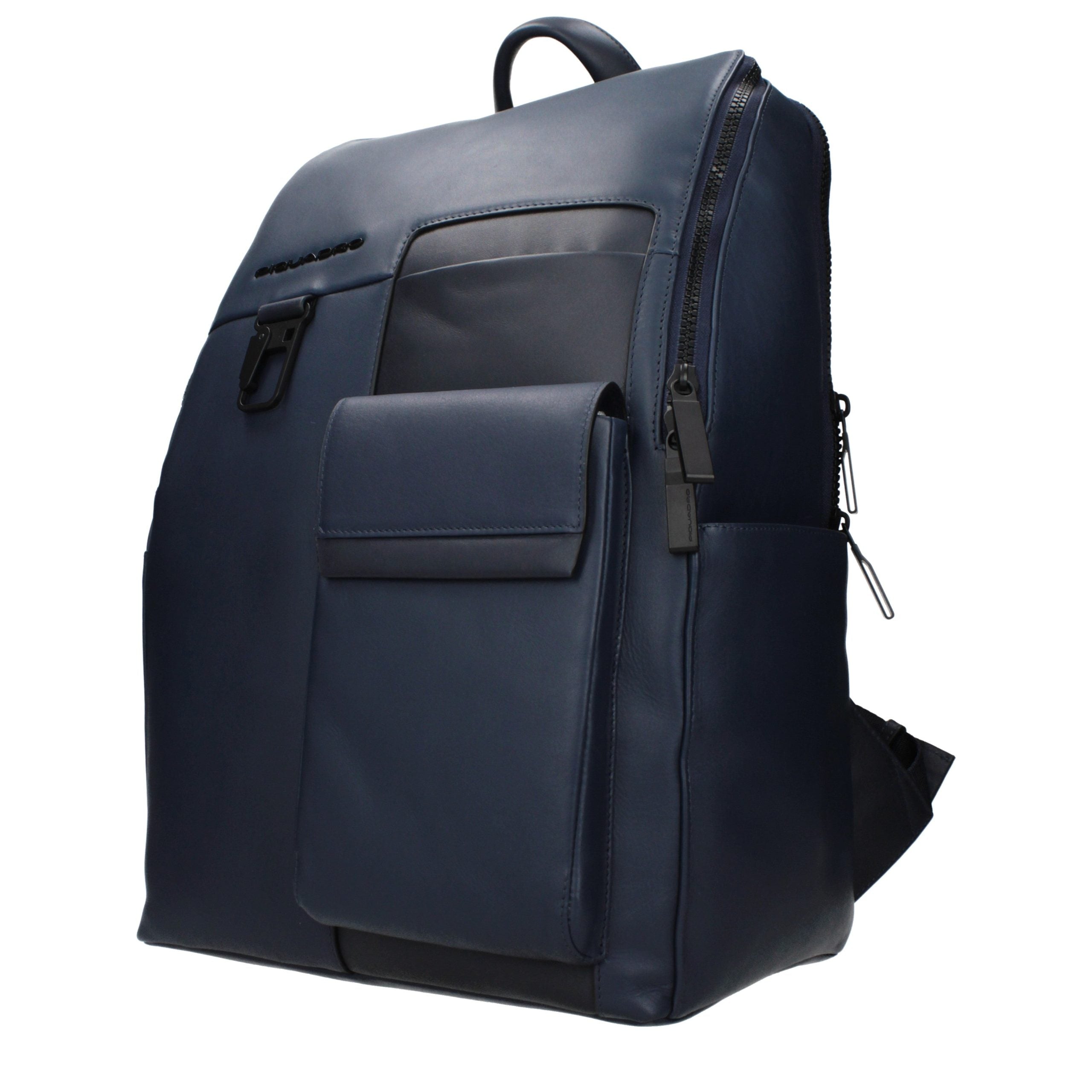 Sac à dos en cuir bleu Piquadro