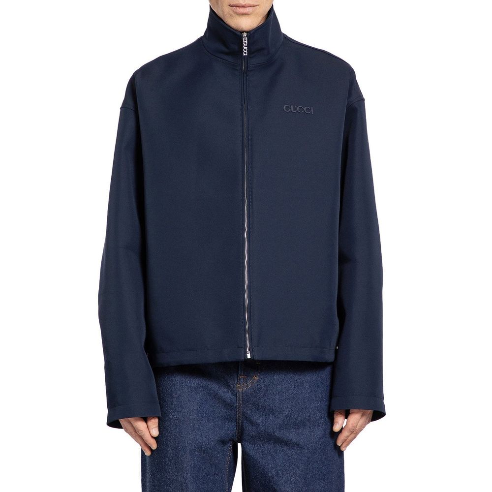 Gucci Blue Marabou Full-Length Jacket