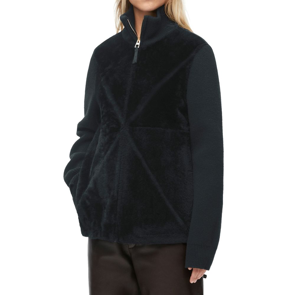 Loewe Black Lamb Fur Full-Length Jacket