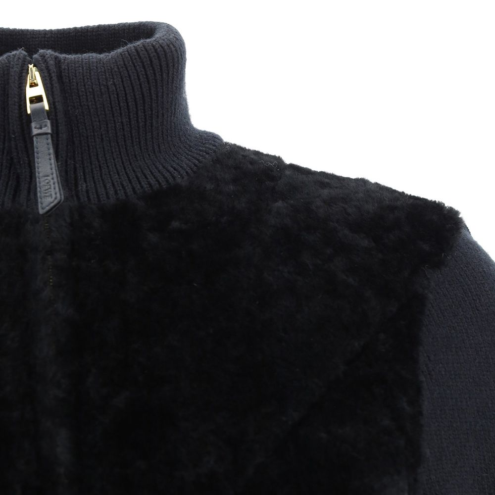 Loewe Black Lamb Fur Full-Length Jacket