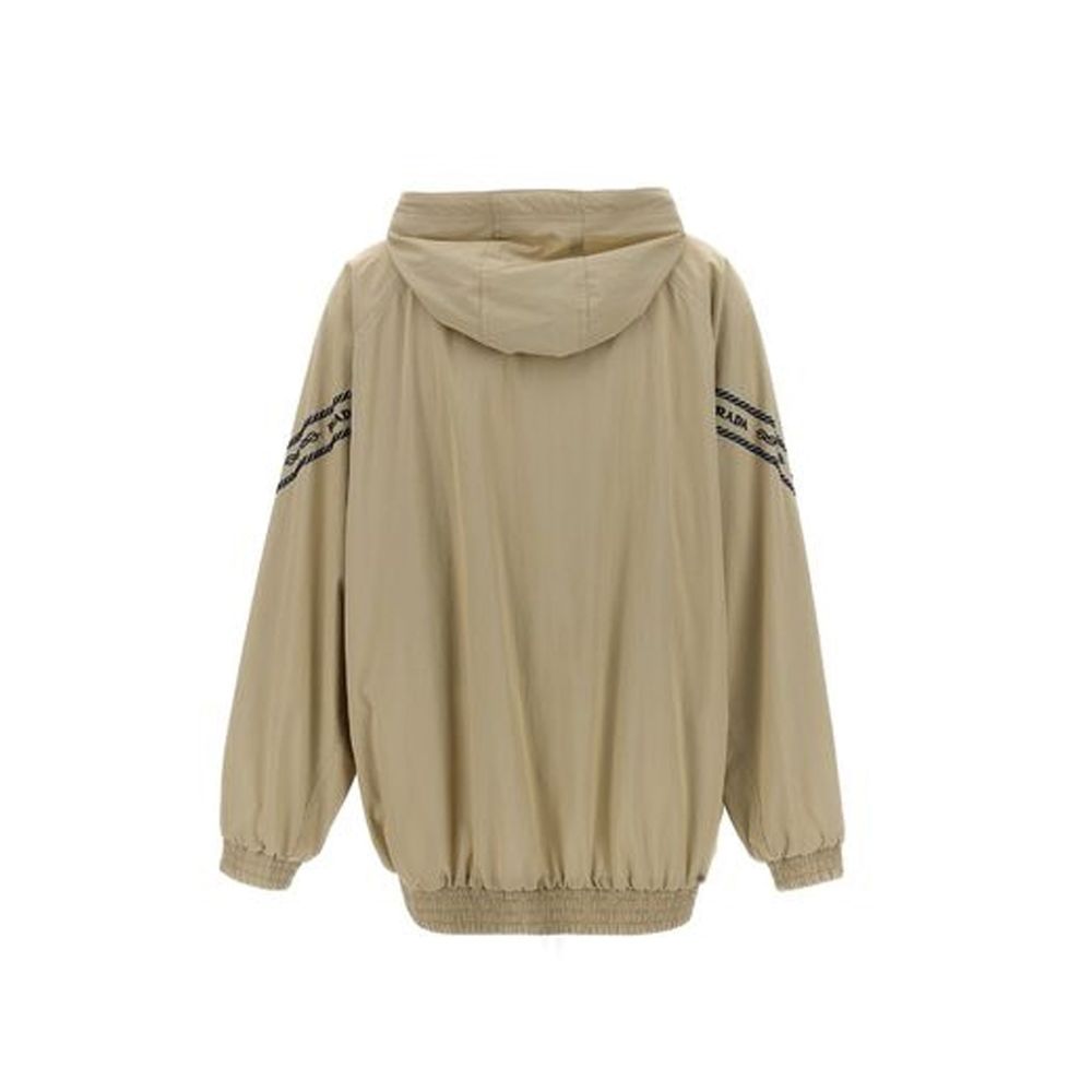 Giacca lunga Prada in cotone beige