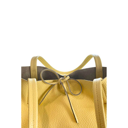 Baldinini Trend Yellow Leather Women Shoulder Bag