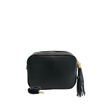 Baldinini Trend Black Cowhide Leather Women Crossbody