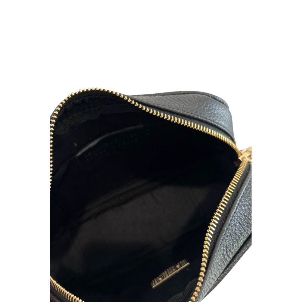 Baldinini Trend Black Cowhide Leather Women Crossbody