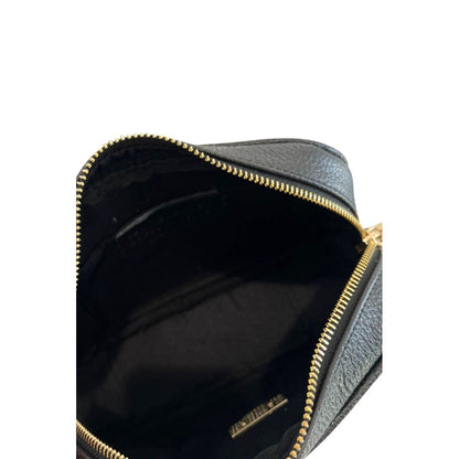Baldinini Trend Black Cowhide Leather Women Crossbody