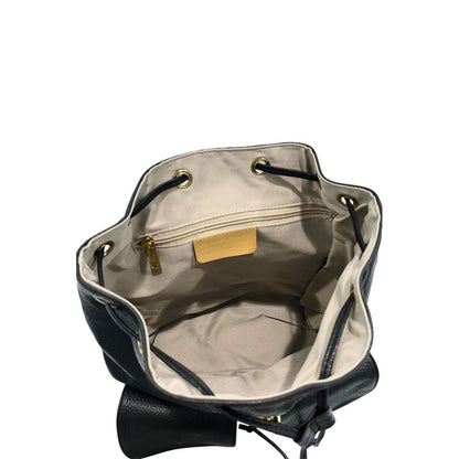 Baldinini Trend Black Leather Women Backpack