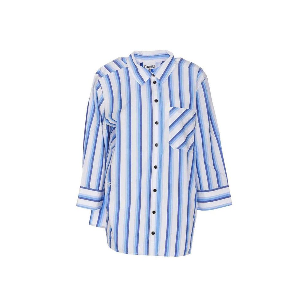 Ganni Blue Cotton Blouse