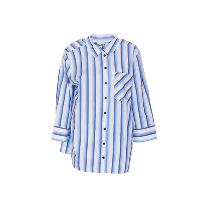Ganni Blue Cotton Blouse