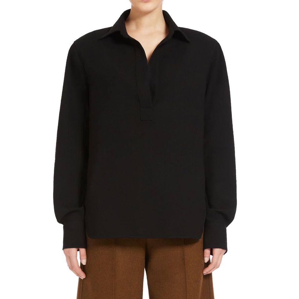 Max Mara Black Cotton Dress Shirt