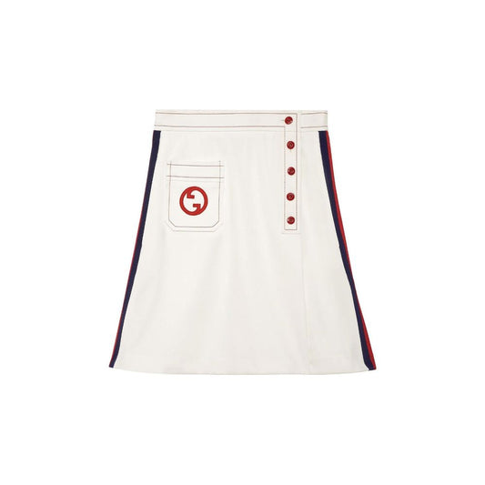 Minigonna in Poliestere Bianco Gucci