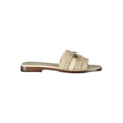 Twinset Beige Leather Women's Sandal